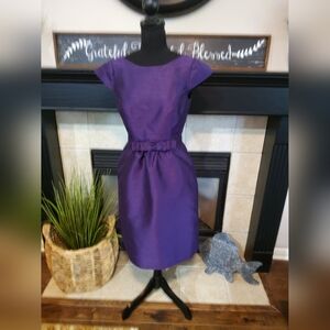 Alfred Sung Elegant Purple Dress with Bow Detail